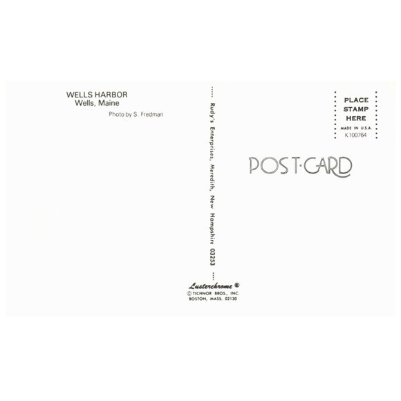 Postcard 1960s? Wells Harbor Wells Maine Chrome Era Boats & Ships Small Harbor - Picture 2 of 2